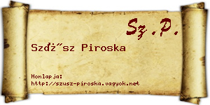 Szüsz Piroska névjegykártya