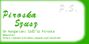 piroska szusz business card